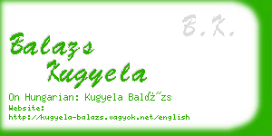 balazs kugyela business card